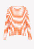 Orange Stripe Summer Knit Sweater Orange Stripe