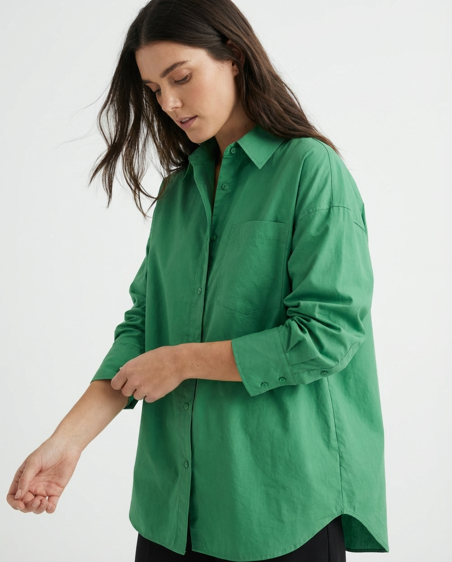 Ls Oversized Organic Poplin Shirt