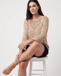 Textured Knit Long Sleeve Top Print