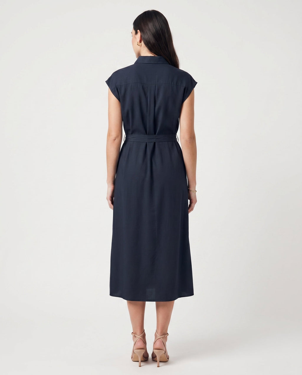 Vm Mymilo  Calf Shirt Dress Navy Blazer