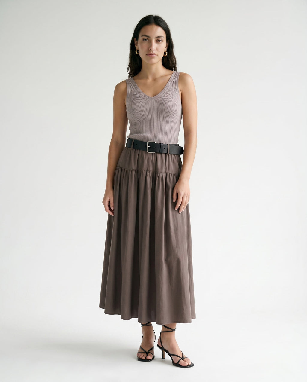Marled Sleeveless Knit Dress Marled