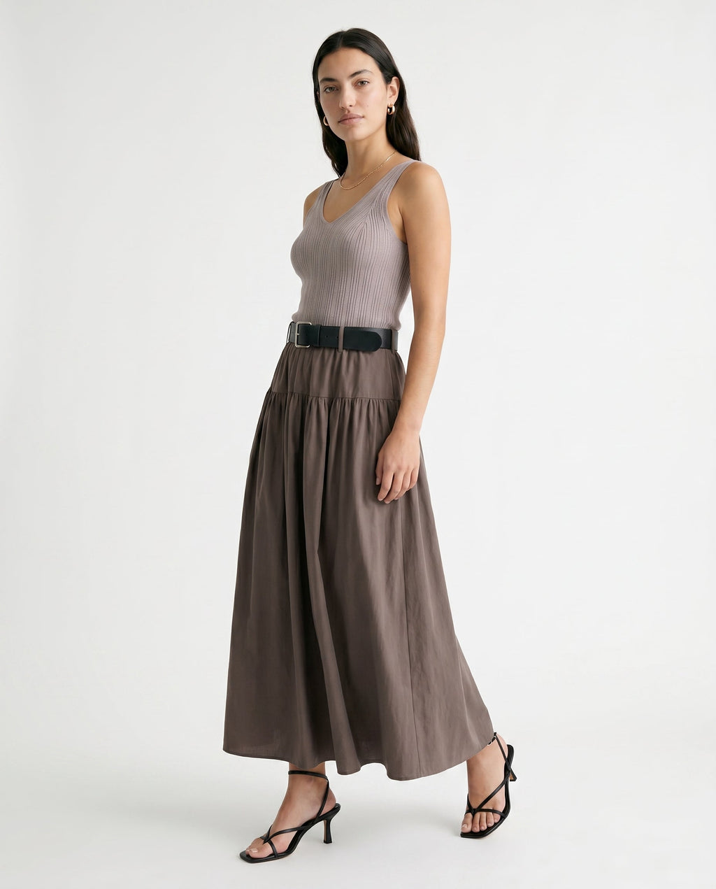 Marled Sleeveless Knit Dress Marled