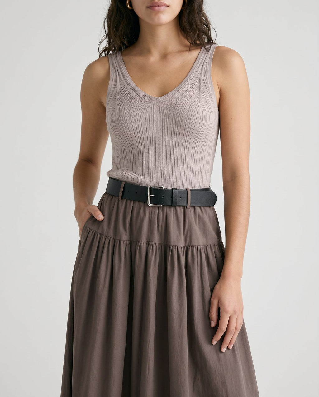 Marled Sleeveless Knit Dress Marled