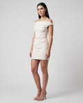 Ruched Midi Dress White