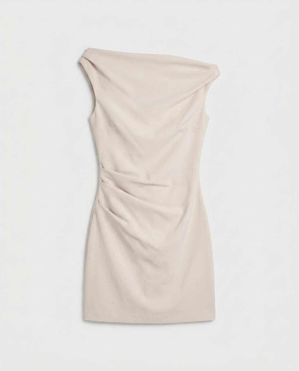 Ruched Midi Dress White