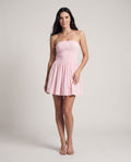 Strapless Flowy Mini Dress Soft Pink