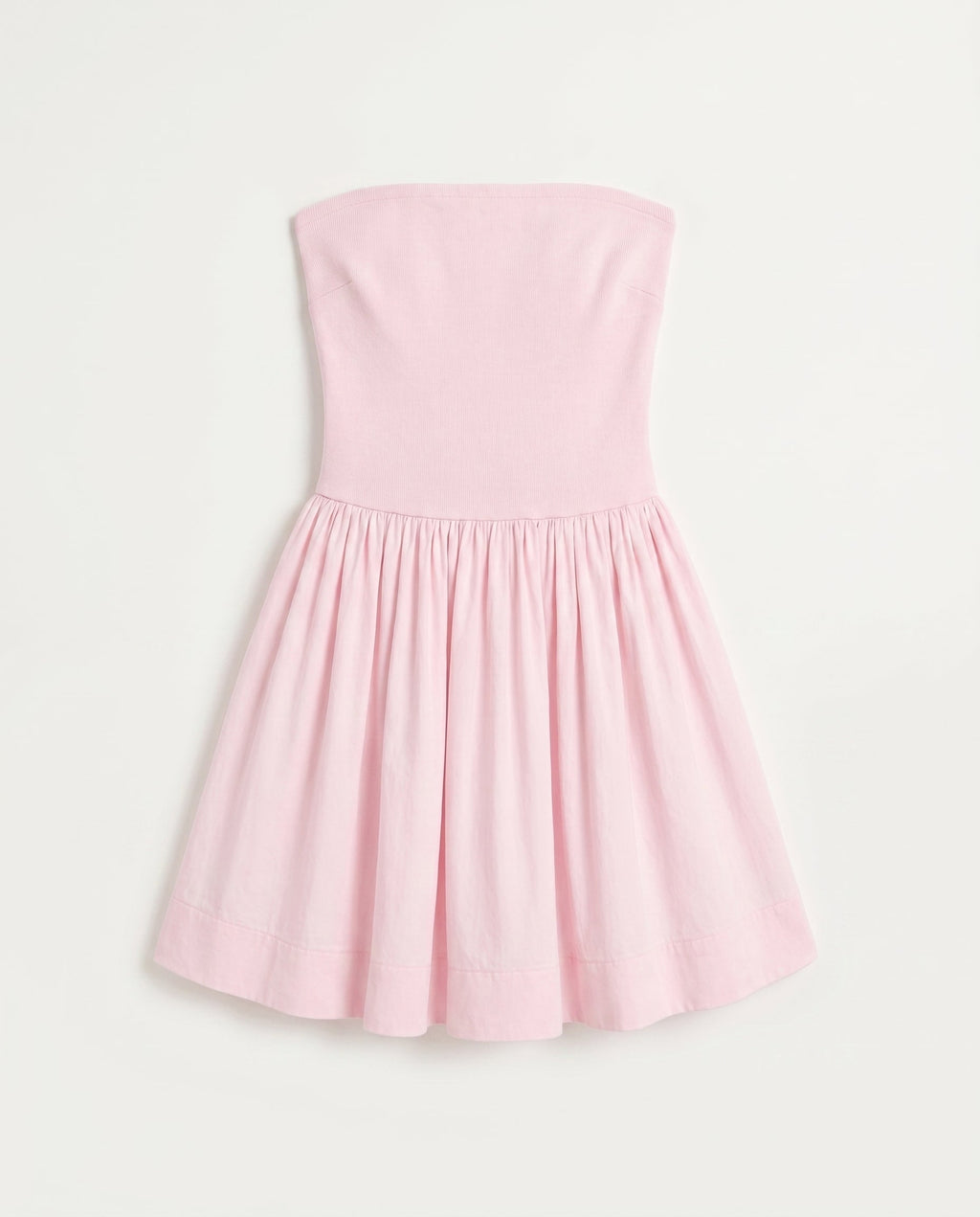 Strapless Flowy Mini Dress Soft Pink