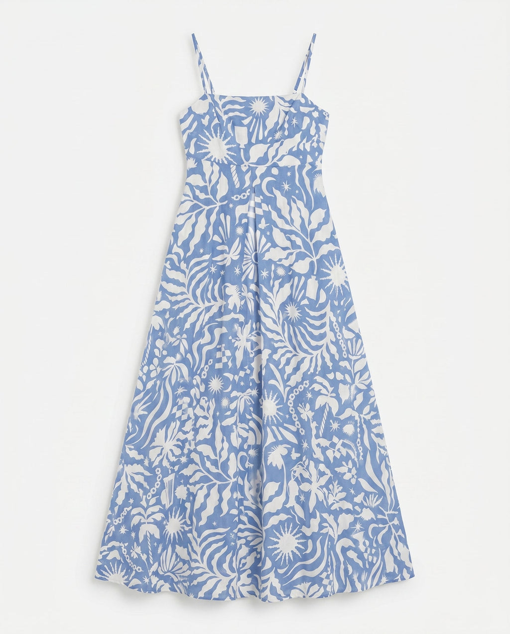 Palmetto Midi Dress Blue Cream