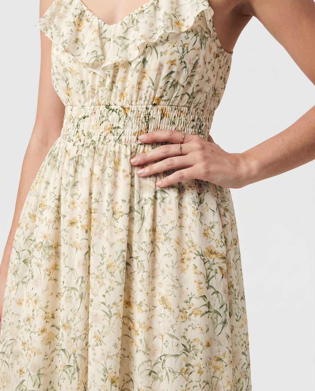 Sereia Floral Dress Ivory Green
