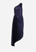 Olympia Asymmetrical Pleated Maxi Dress