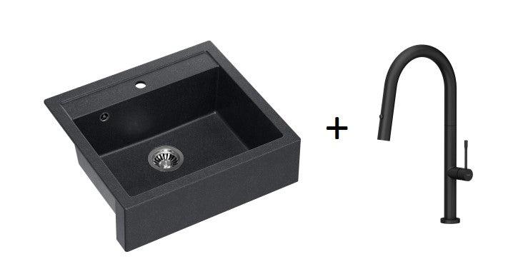 Quadron Bill 110 Black Diamond, belfast granite sink