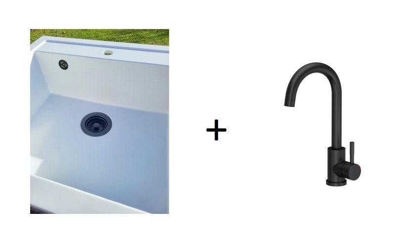 Quadron Bill 110 White, belfast granite sink - Olif