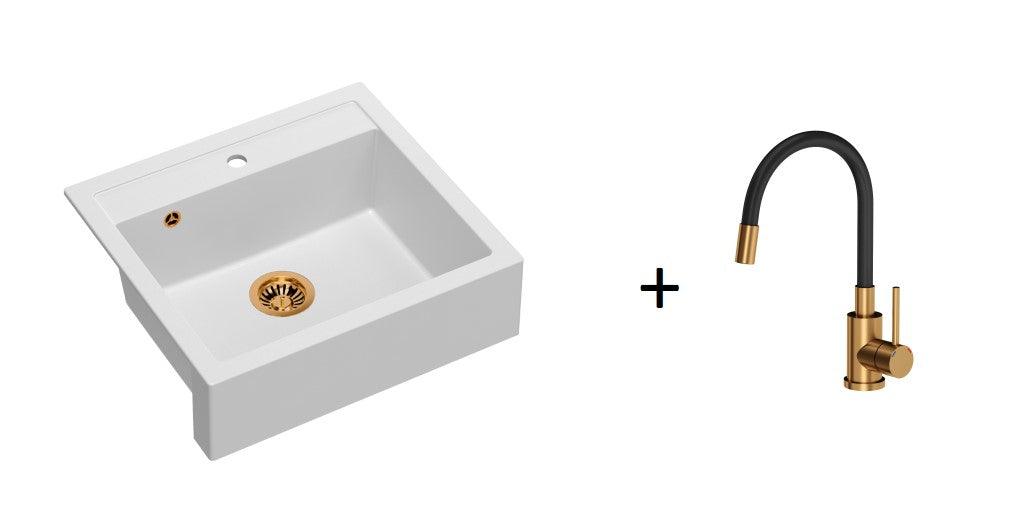 Quadron Bill 110 White, belfast granite sink - Olif