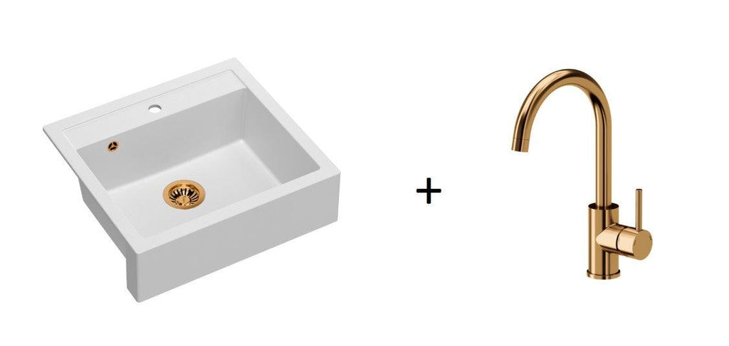 Quadron Bill 110 White, belfast granite sink - Olif