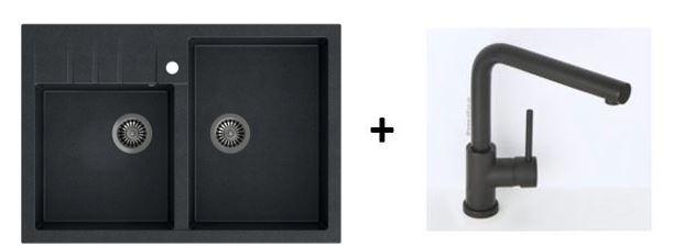 Quadron Bill 120 Black, belfast granite sink