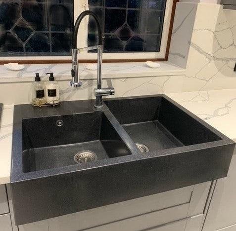 Quadron Bill 120 Black, belfast granite sink