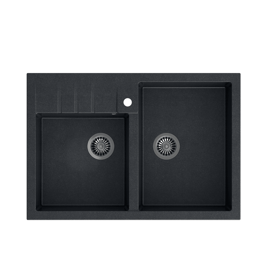 Quadron Bill 120 Black, belfast granite sink